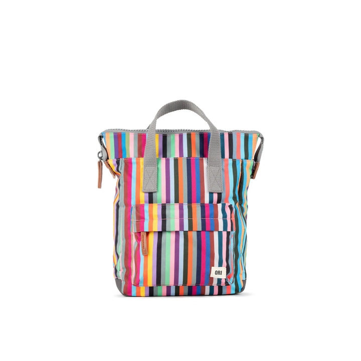 Bantry B Multi Stripe Recycled Canvas Backpack - Small