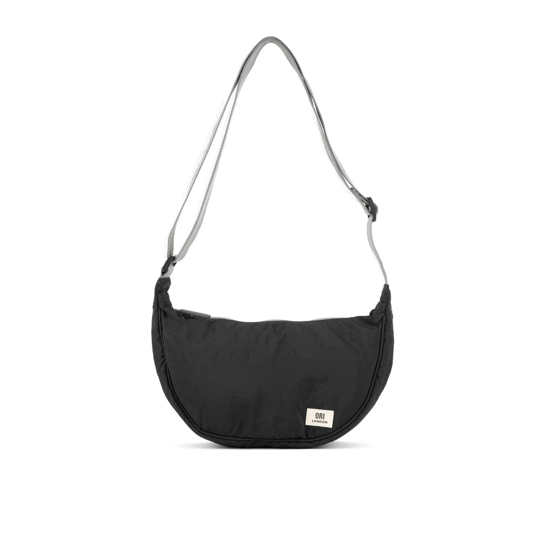 Farringdon Small Half Moon Bag in Black Taslon