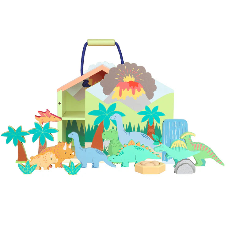 Wooden Dinosaur Play Set