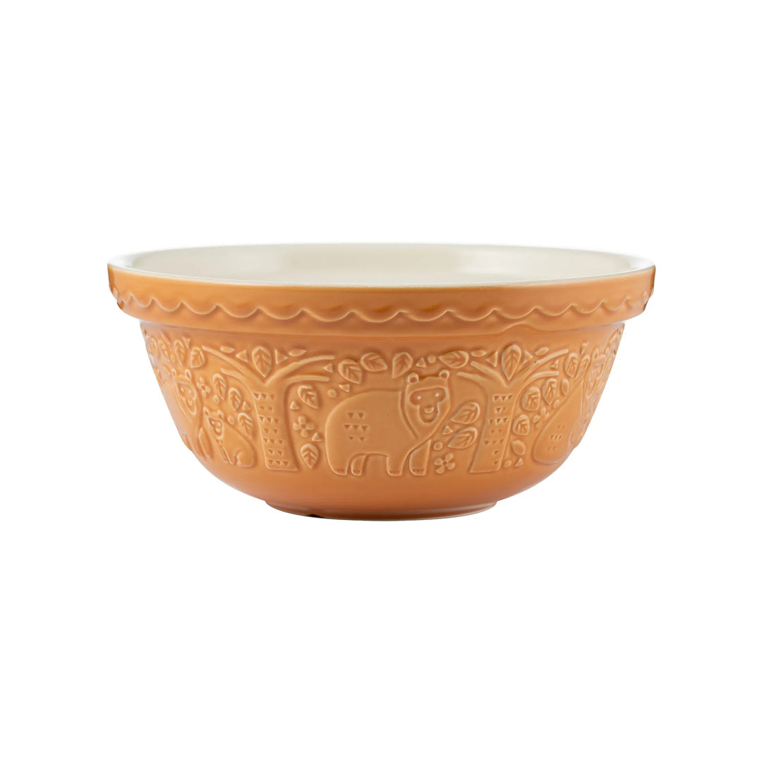 In The Forest Bear Ochre Mixing Bowl - Size 24 (9in)