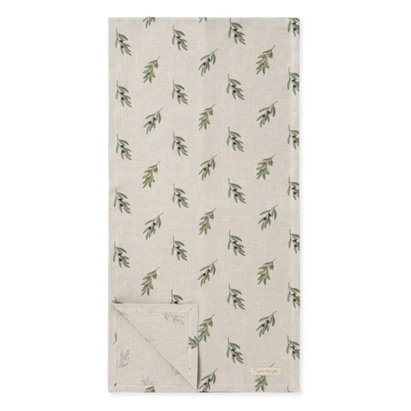 Olive Linen Table Runner