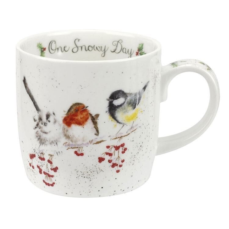 'One Snowy Day' Birds Small Bone China Mug (11oz)
