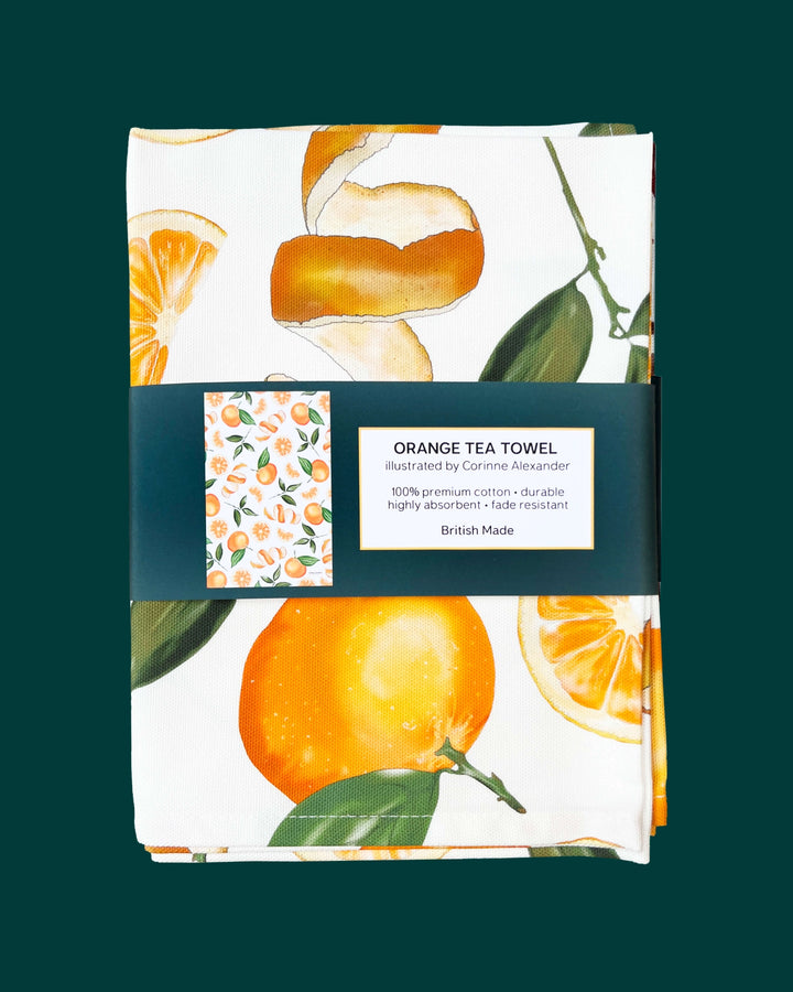 Oranges Tea Towel by Corinne Alexander