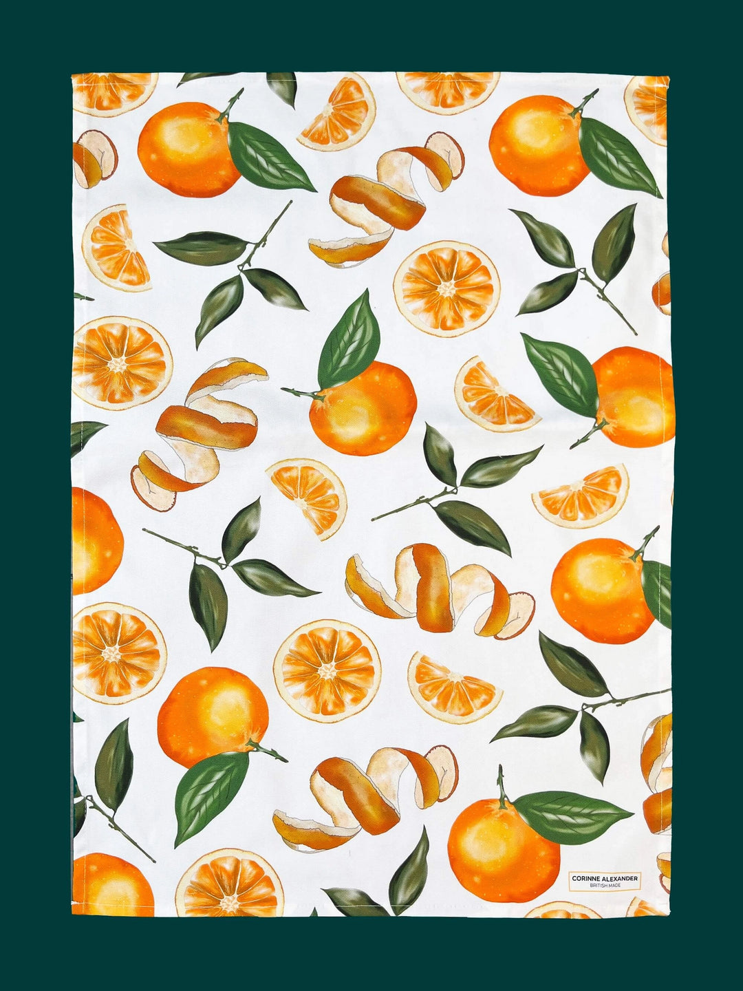 Oranges Tea Towel by Corinne Alexander