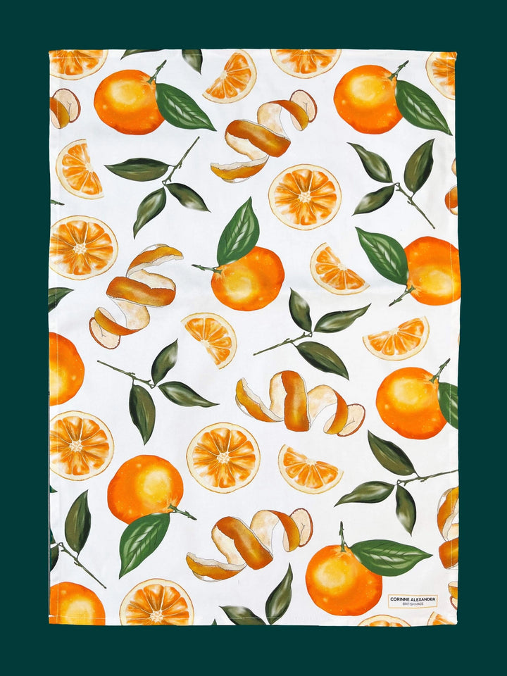 Oranges Tea Towel by Corinne Alexander