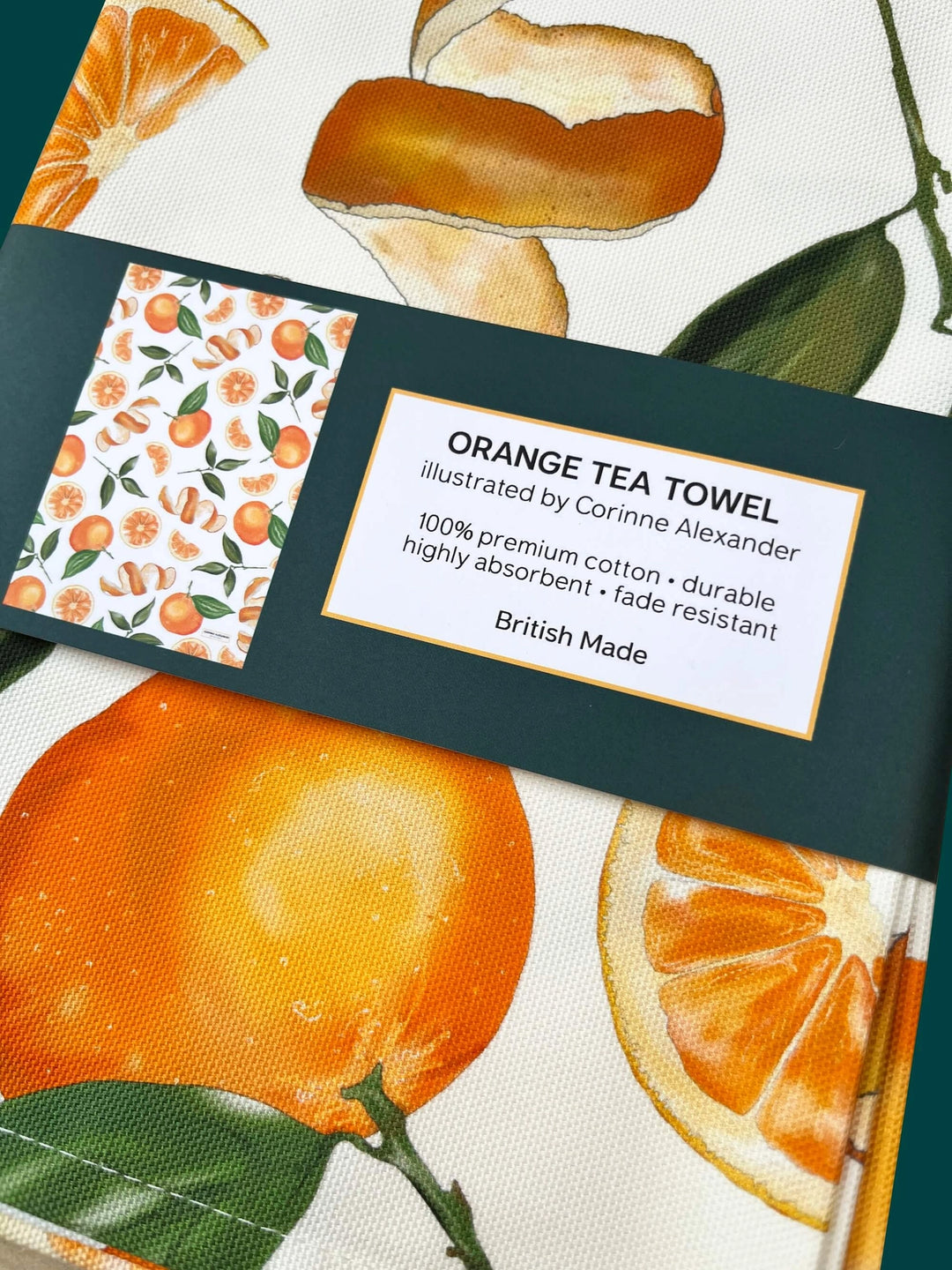 Oranges Tea Towel by Corinne Alexander