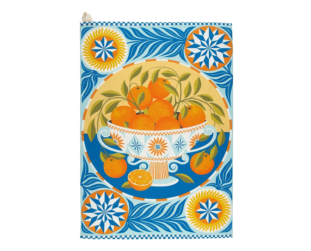 Orange Bowl Tea Towel by Printer Johnson