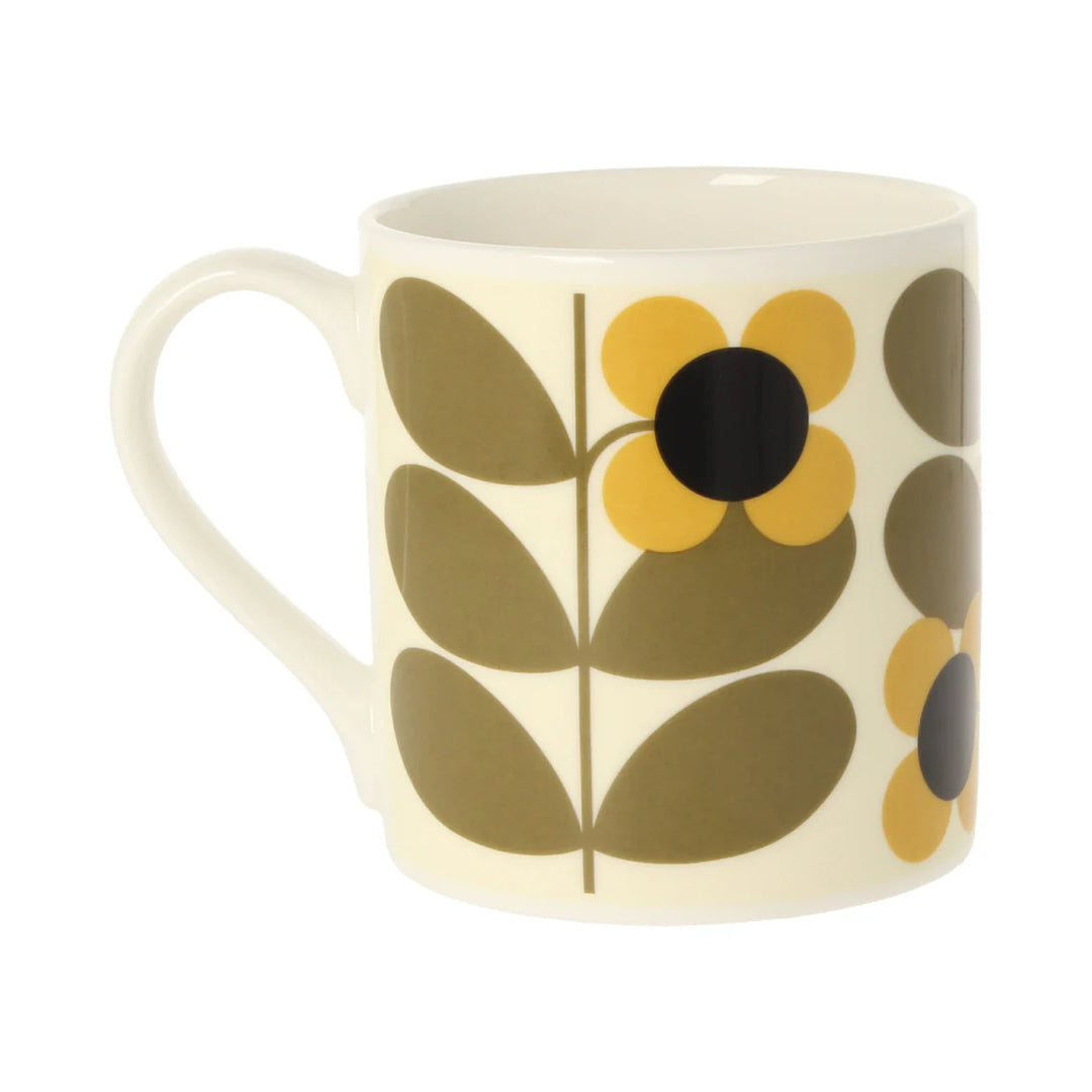 Orla Kiely Stem Bloom Yellow Bone China Mug - 12oz