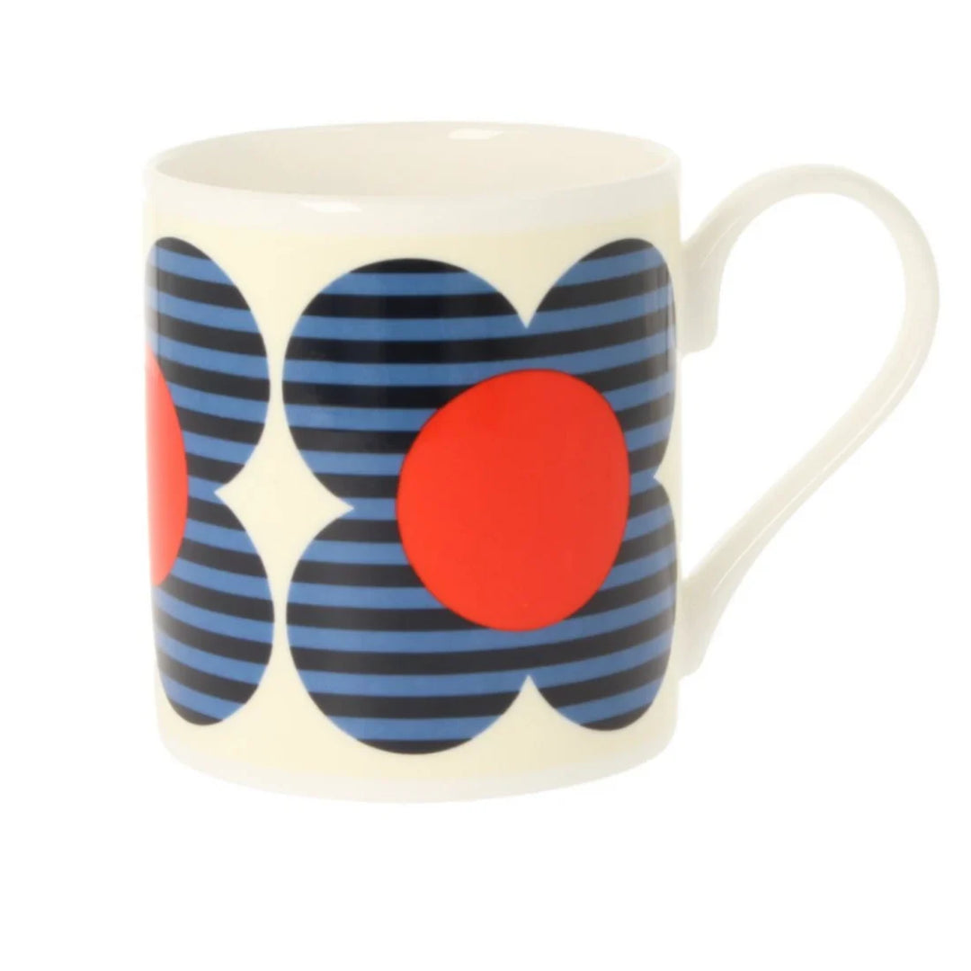 Orla Kiely Striped Flower Blue Bone China Mug - 10 oz