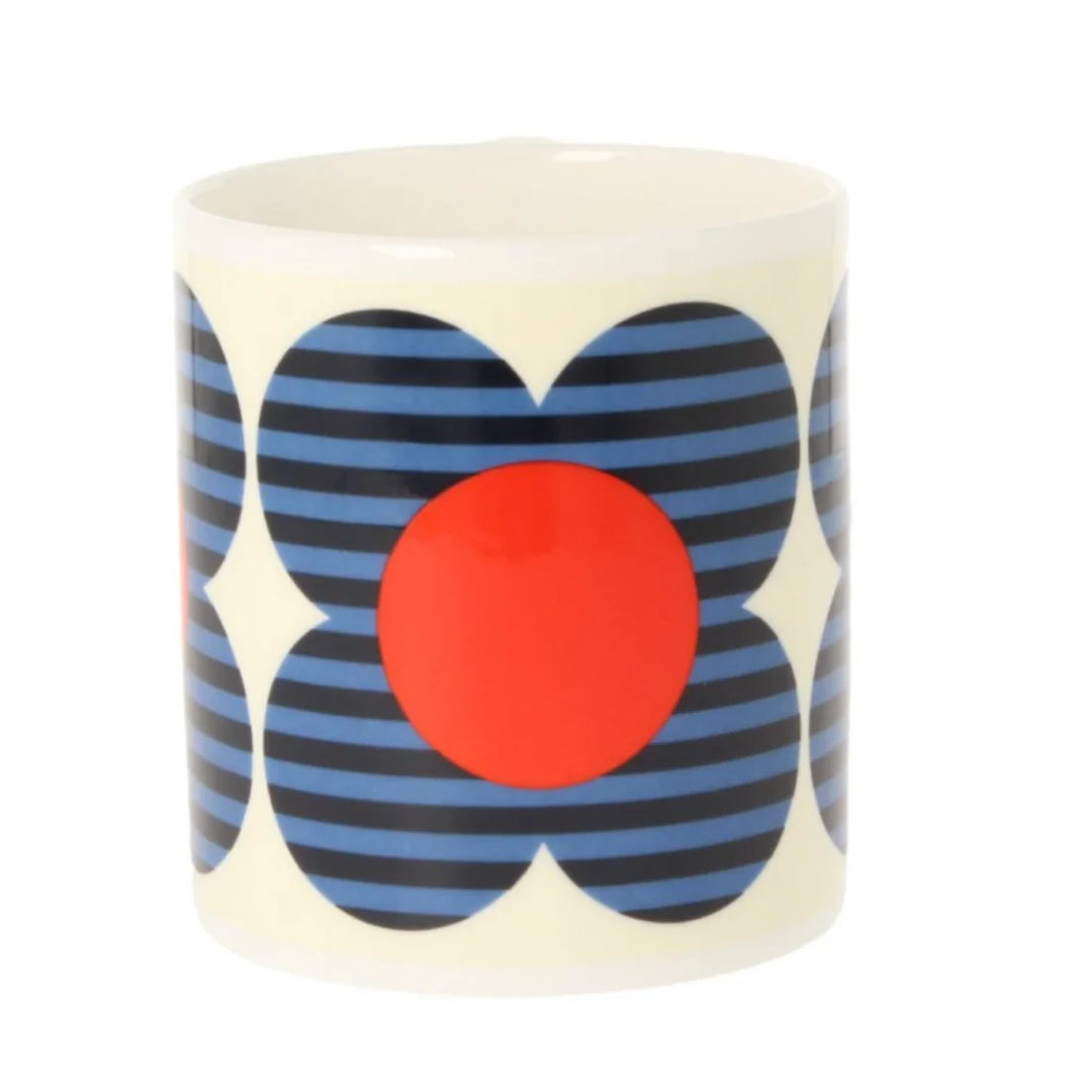 Orla Kiely Striped Flower Blue Bone China Mug - 10 oz