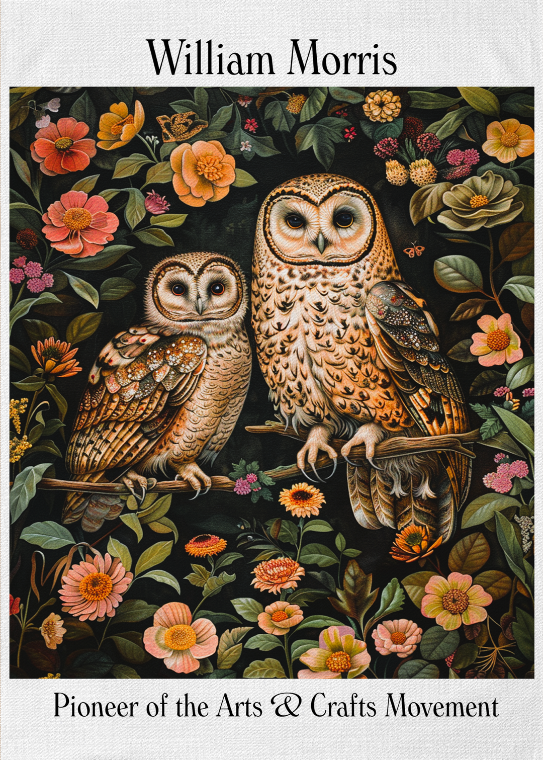 Owls Artwork Cotton Tea Towel