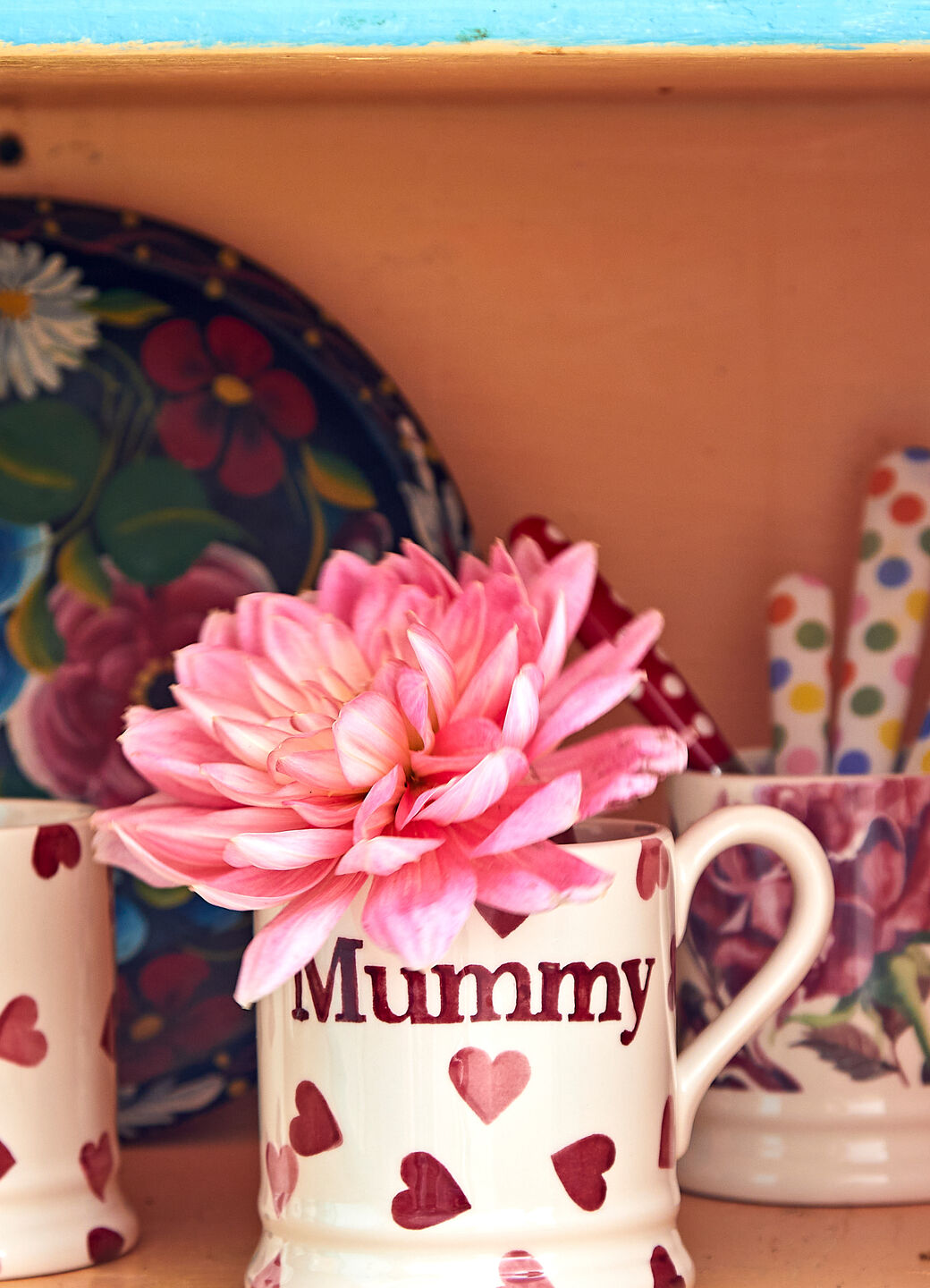 Pink Hearts 'Mummy' 1/2 Pint Mug