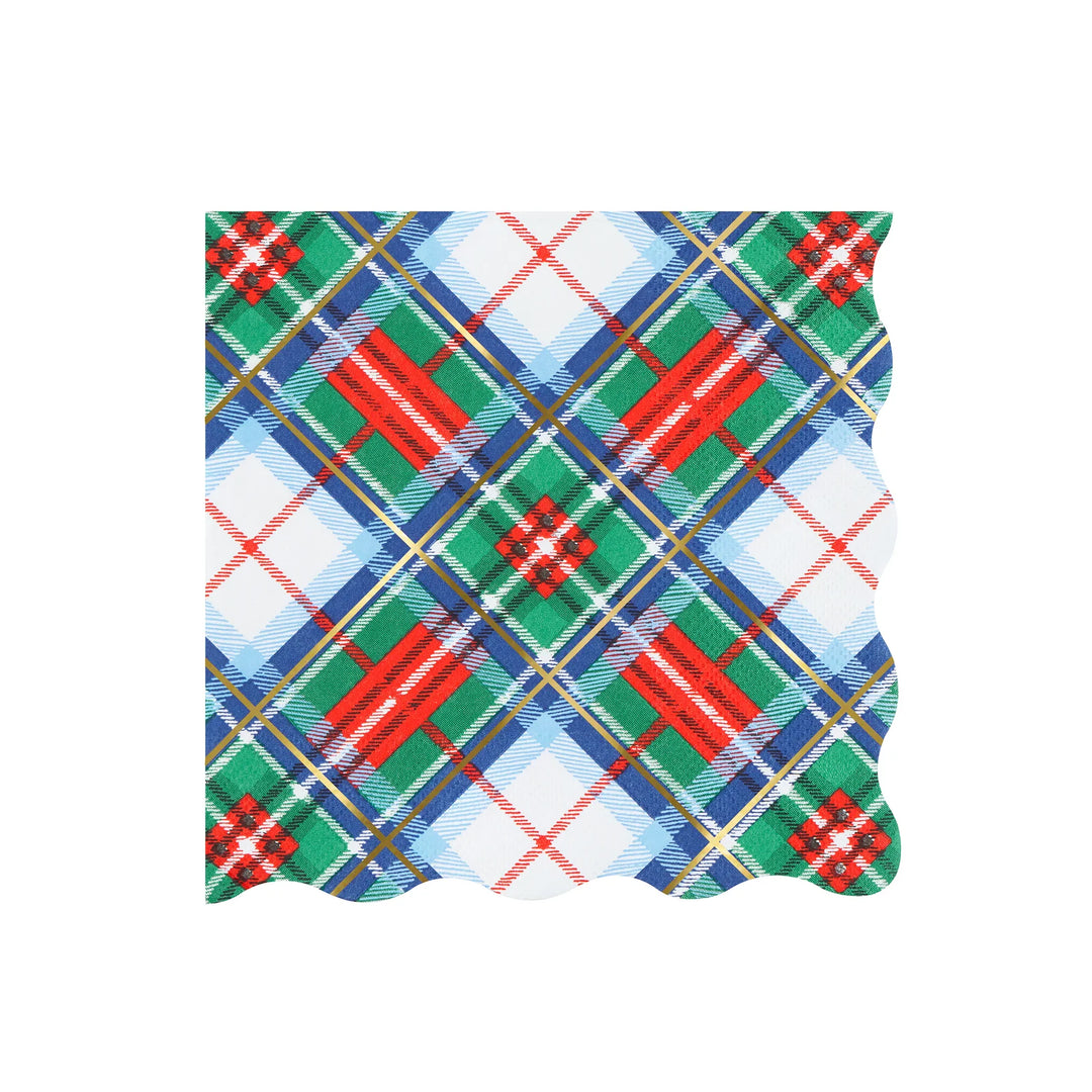 Plaid Mix Large Napkins-Set of 16