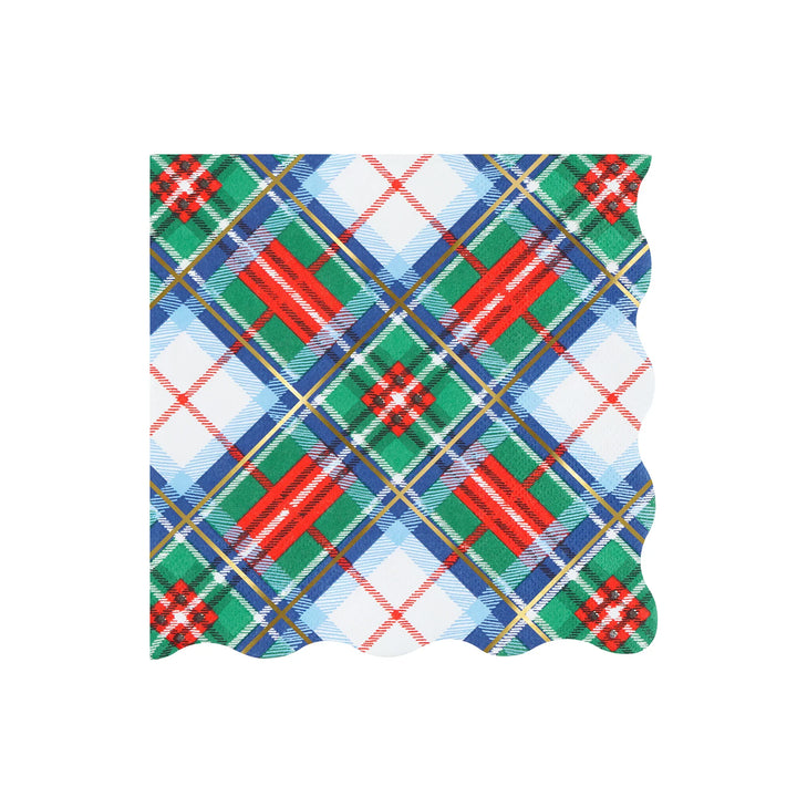 Plaid Mix Large Napkins-Set of 16