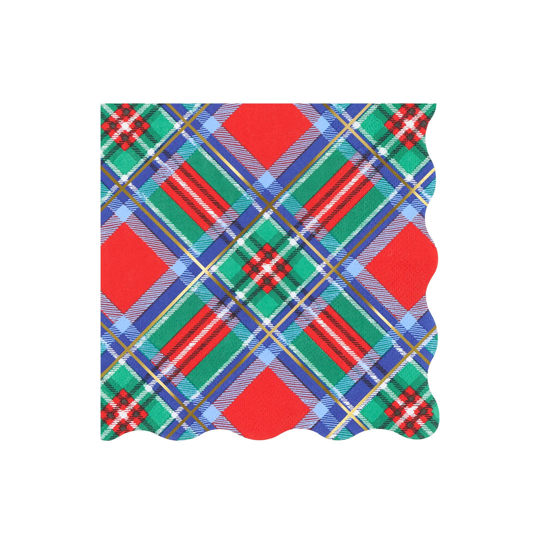 Plaid Mix Large Napkins-Set of 16