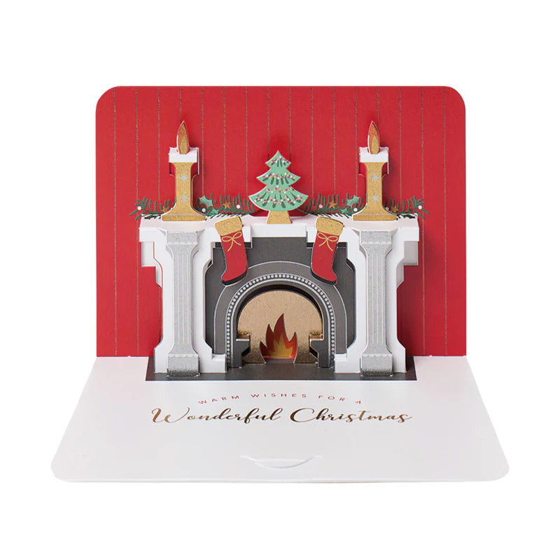 Fireplace Christmas Pop Up Greeting Card