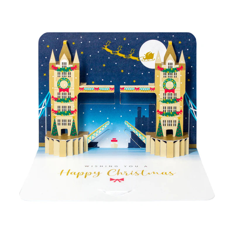 Tower Bridge at Christmas Pop Up Greeting Card