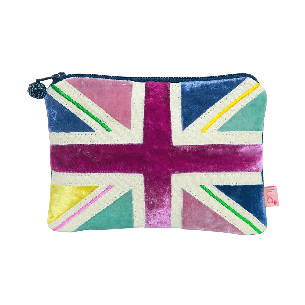 Colorful Union Jack Velvet Purse