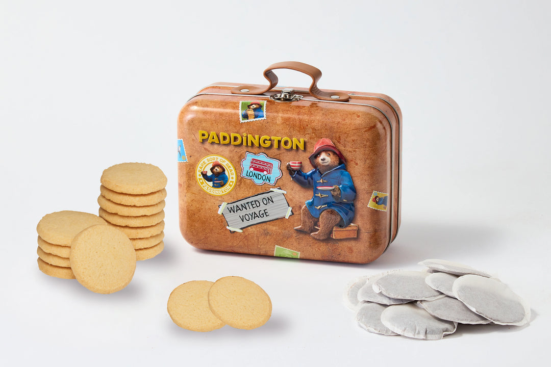 Paddington Bear Suitcase Tin with Shortbread and Teabags