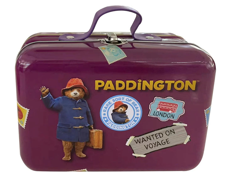 Paddington Bear Suitcase Tin with Orange Chocolate Chunk Biscuits
