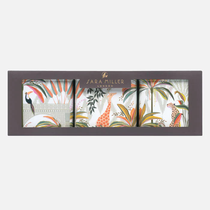 Sara Miller Palm Garden Set of 3 Round Caddies