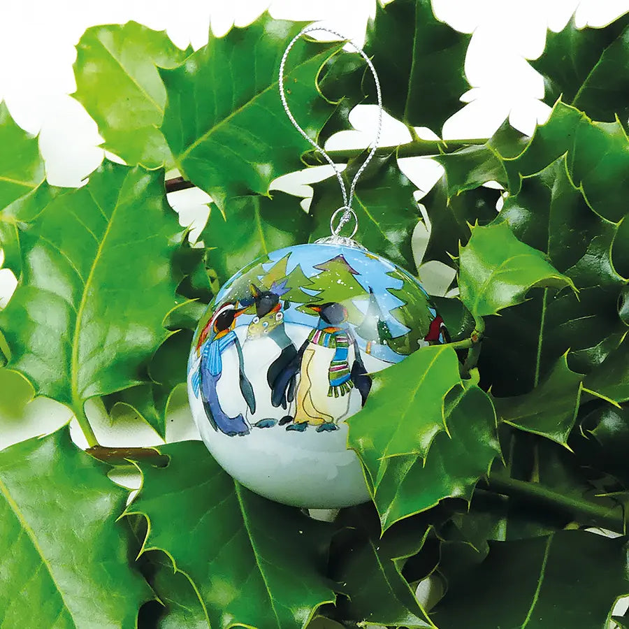 Penguin Hand-painted Glass Bauble