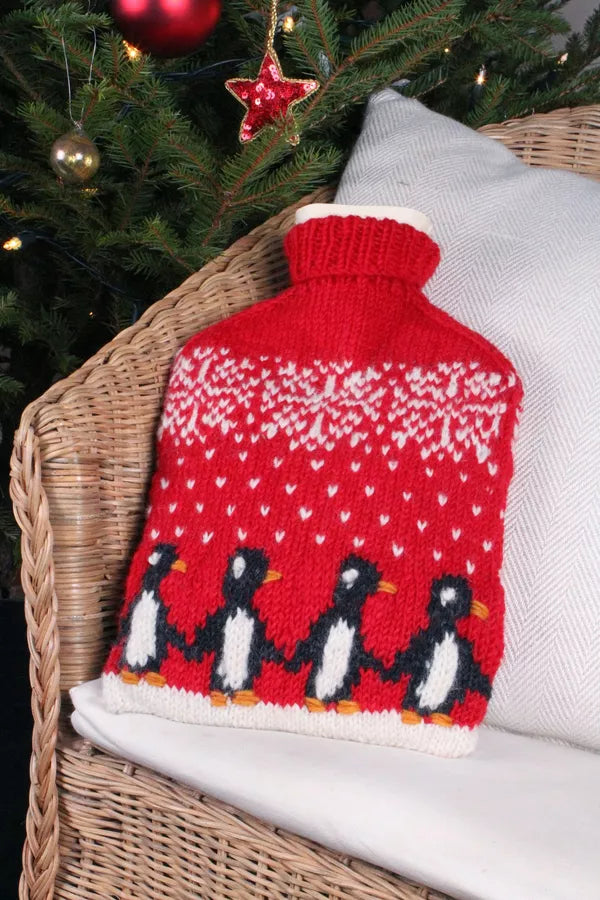 Christmas Penguins Hot Water Bottle