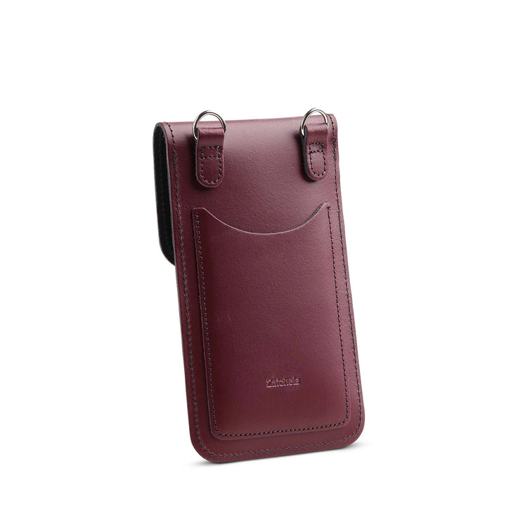 Zatchels Handmade Leather Phone Pouch - Marsala Red