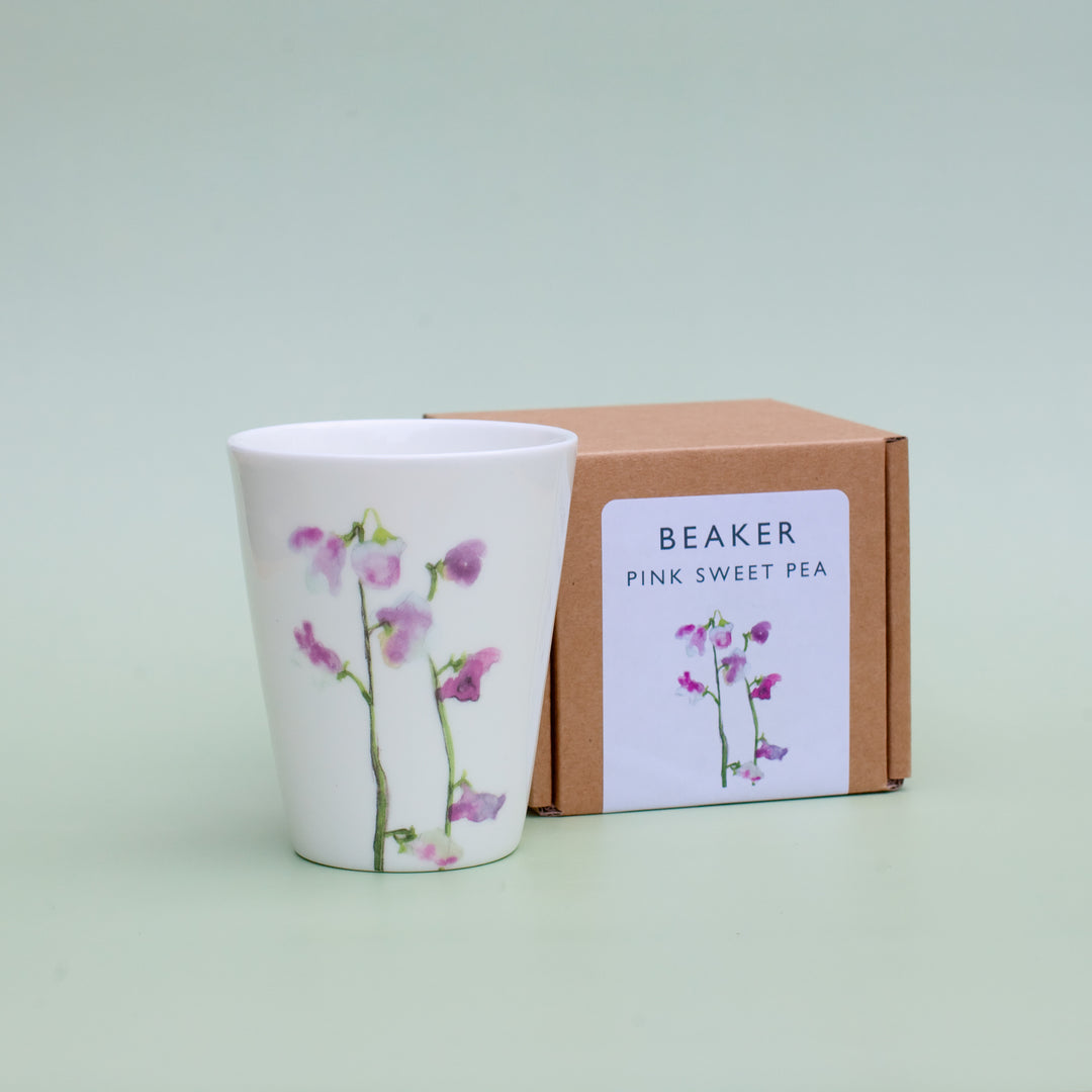 Pink Sweet Pea Beaker