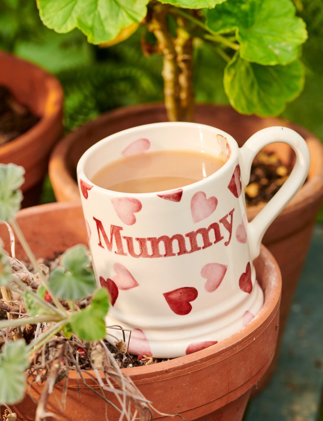 Pink Hearts 'Mummy' 1/2 Pint Mug