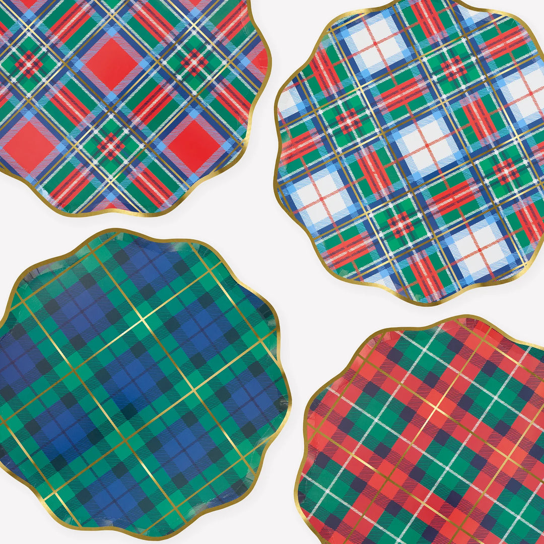 Plaid Mix Dinner Plates-Set of 8