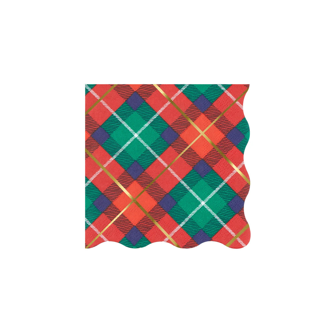 Plaid Mix Small Napkins-Set of 16