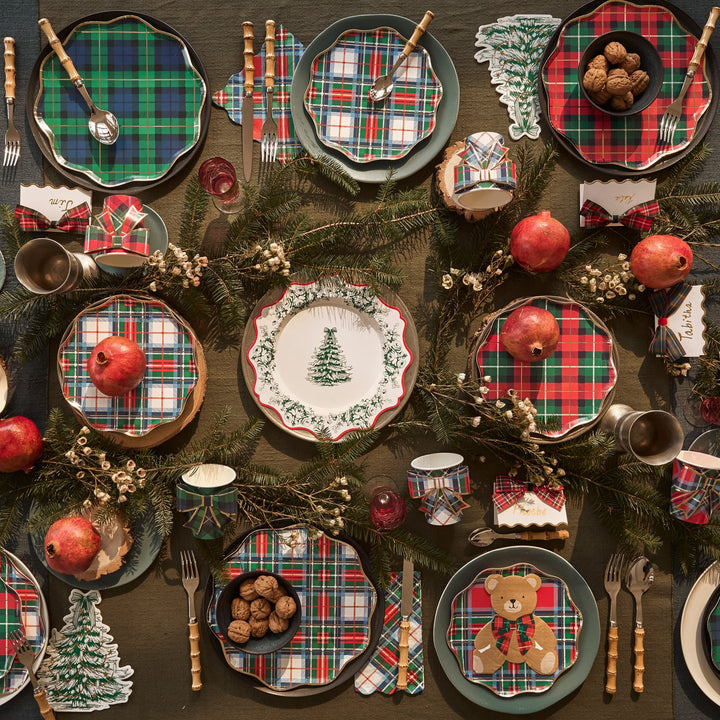 Plaid Mix Side Plates-Set of 8