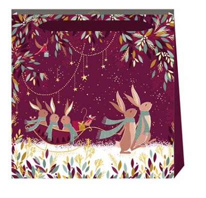 Sara Miller Woodland Tales Playful Rabbits Small Gift Bag
