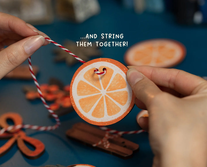 Make Your Own Wooden Spiced Orange Christmas Garland