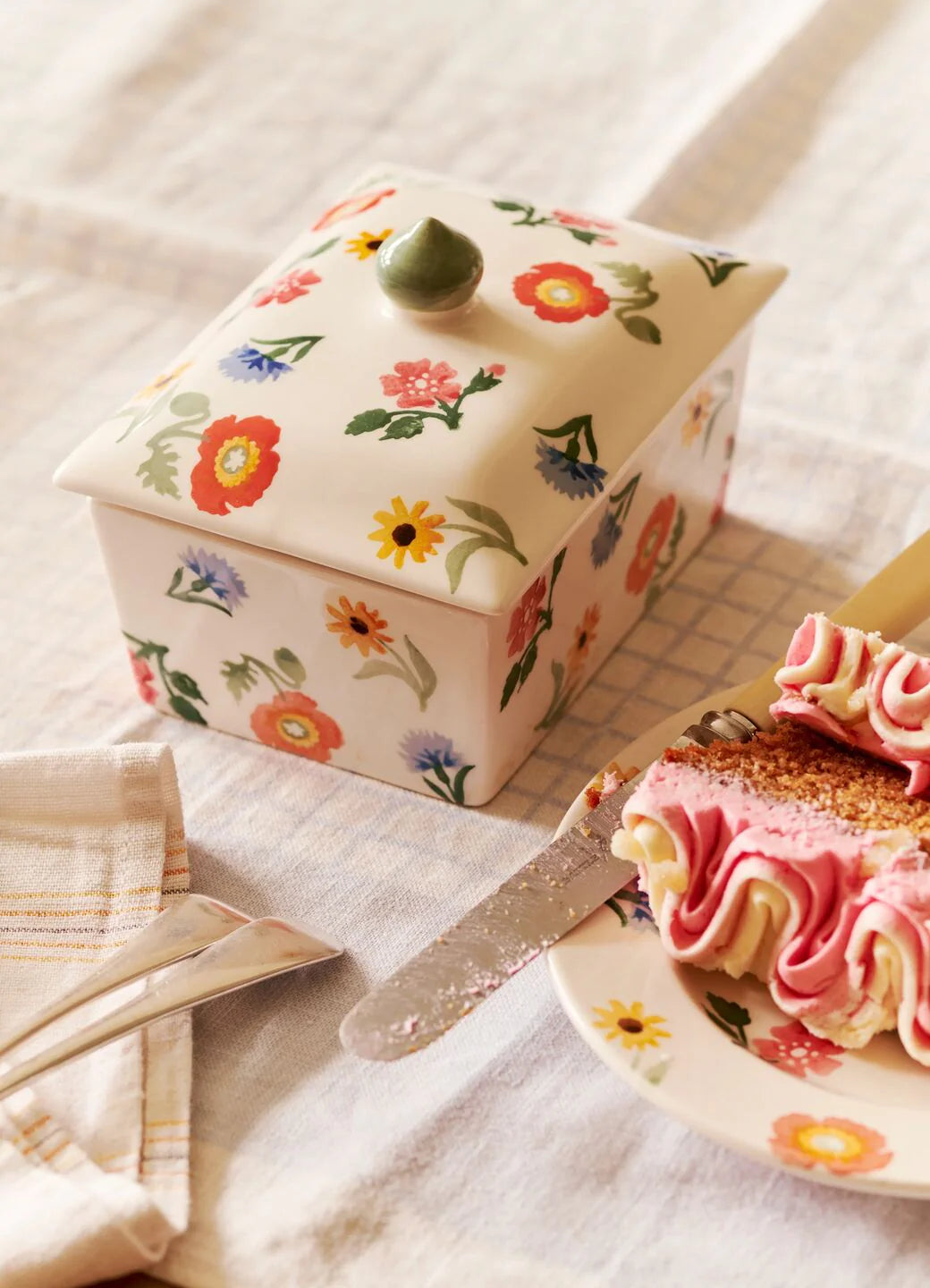 Poppies & Pinks Small Butter Dish