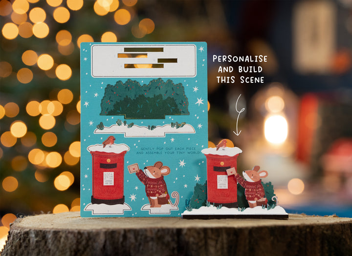 Christmas Postbox Mouse Pop Out Card