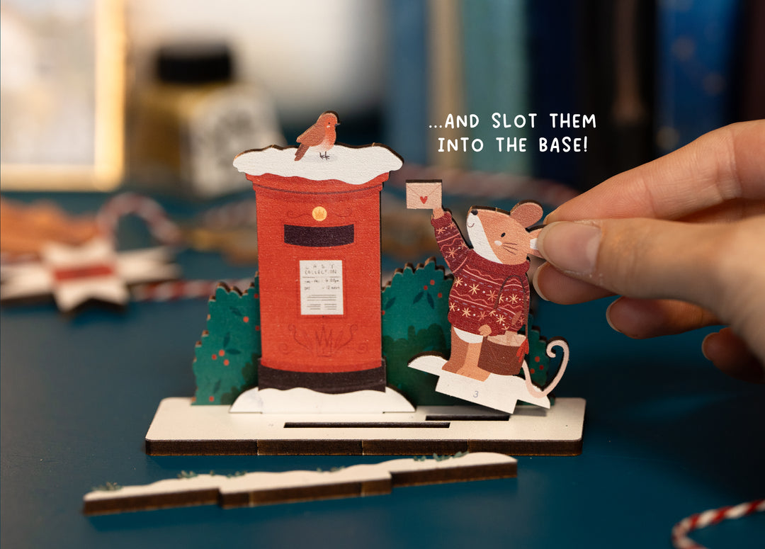 Christmas Postbox Mouse Pop Out Card