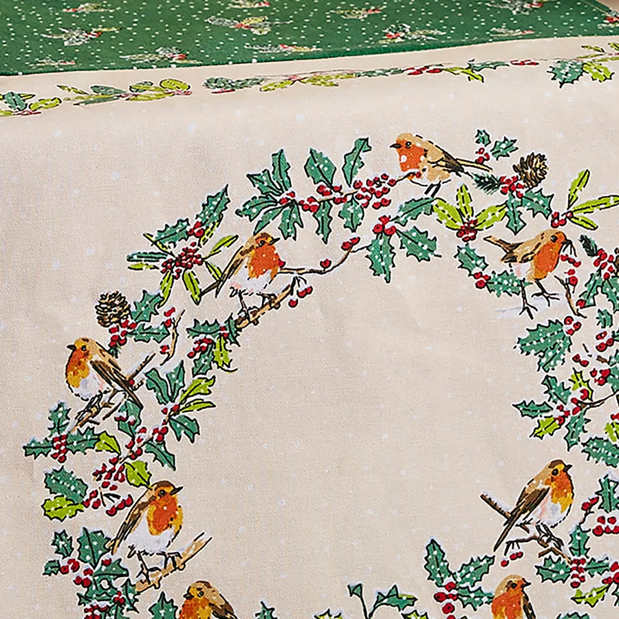 Christmas Robins 90-inch Cotton Table Runner