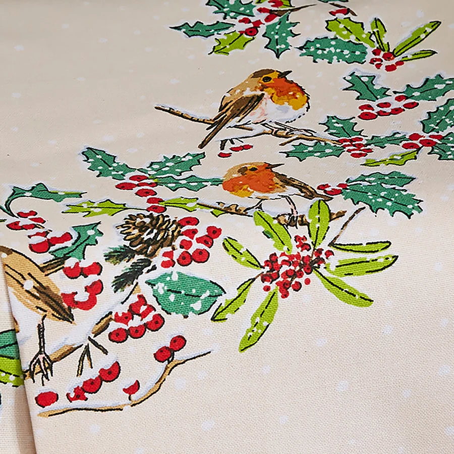 Christmas Robins Tea Towel