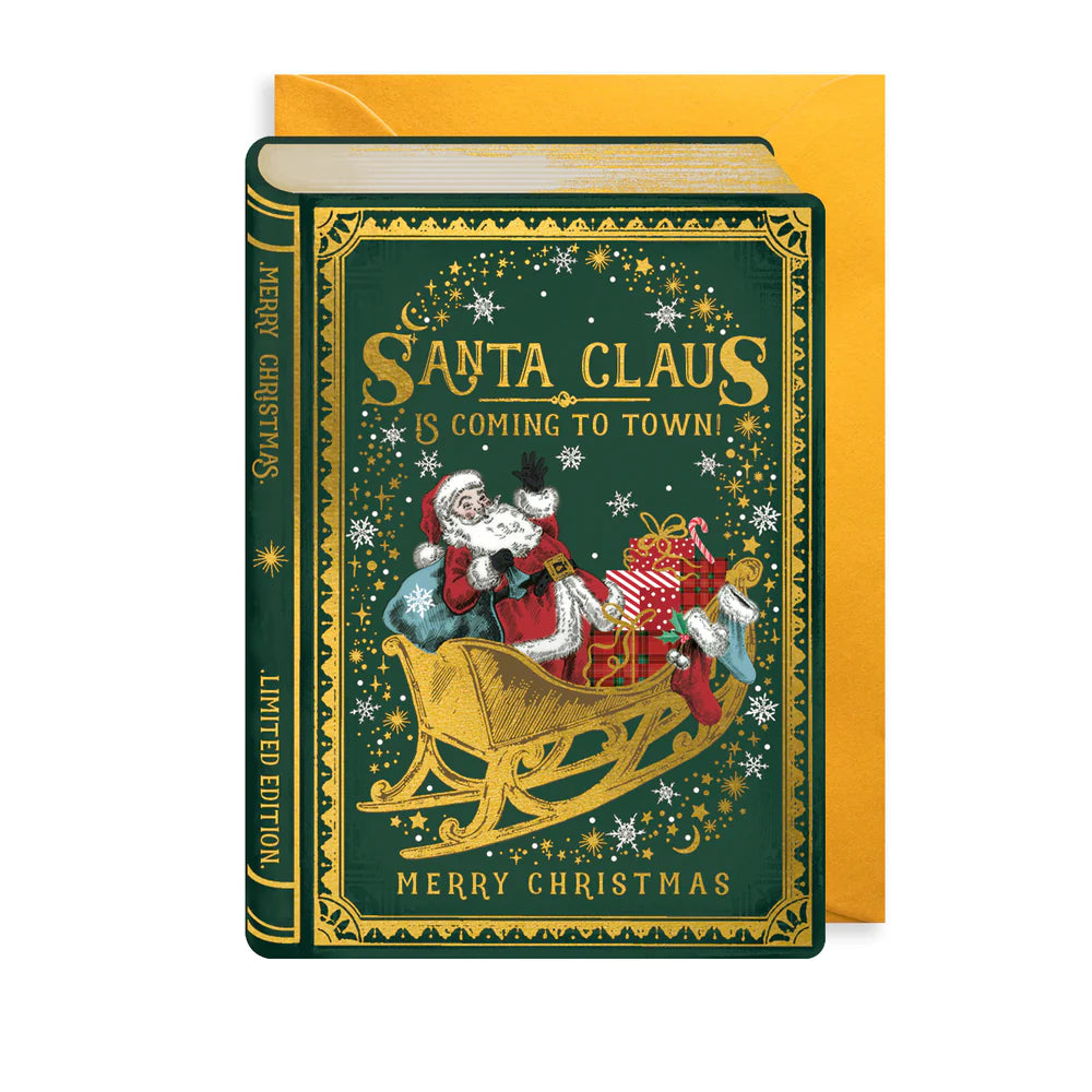 Storybook Santa Claus Is Coming To Town Greeting Card