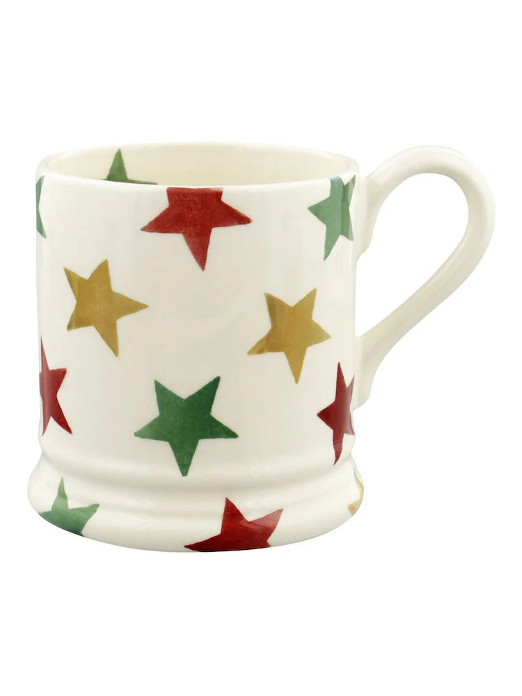Red, Green & Gold Stars 1/2 Pint Mug