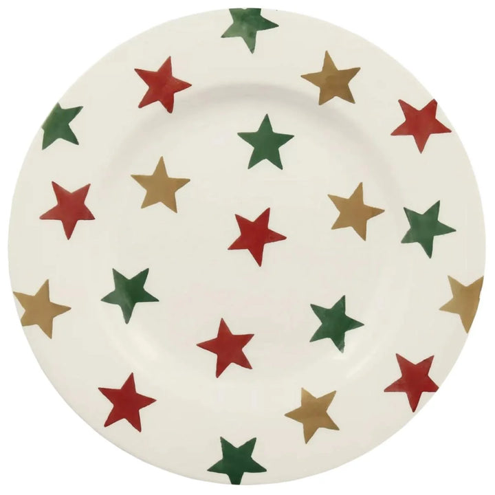 Red, Green & Gold Stars 8 1/2 inch Plate
