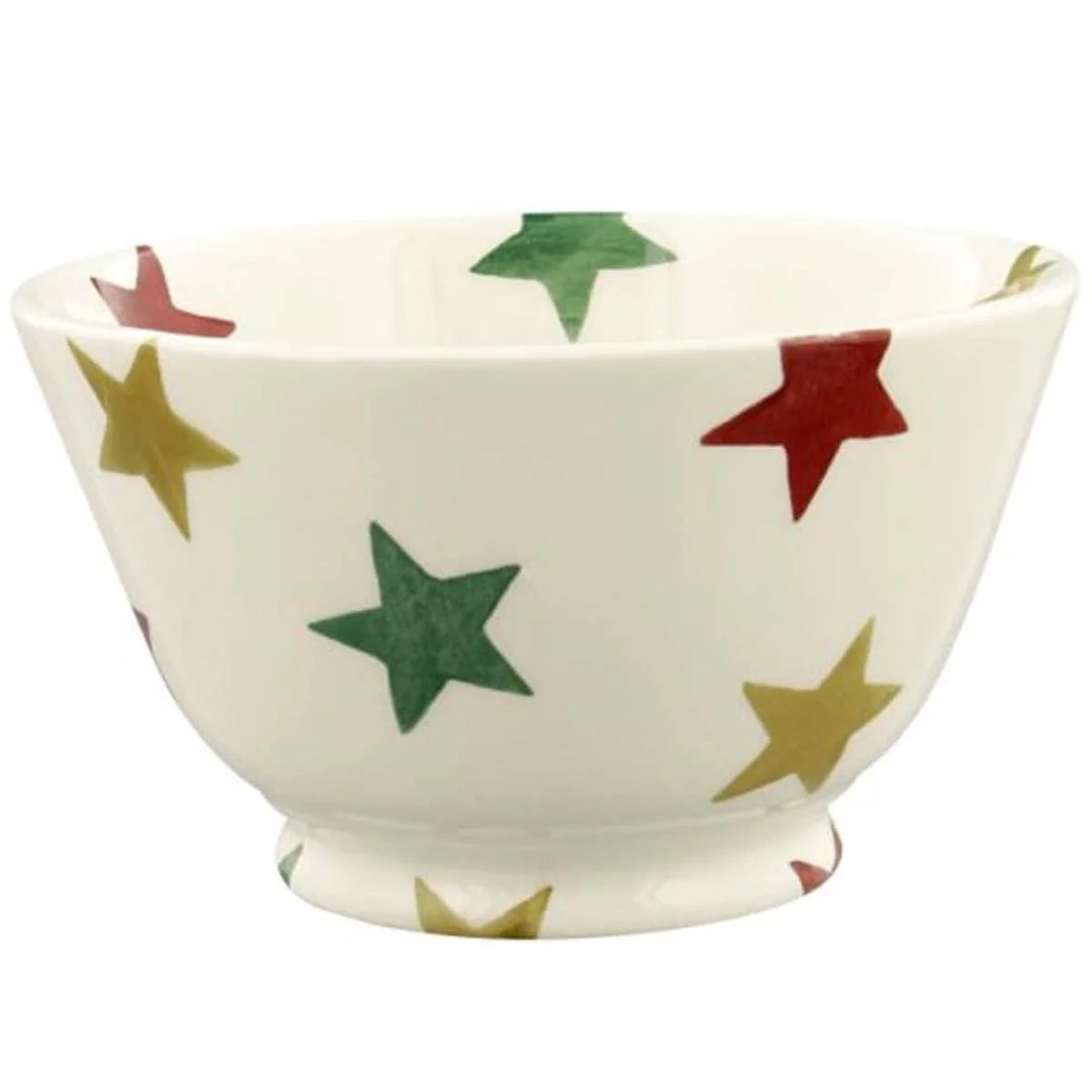 Red, Green & Gold Stars Small Old Bowl