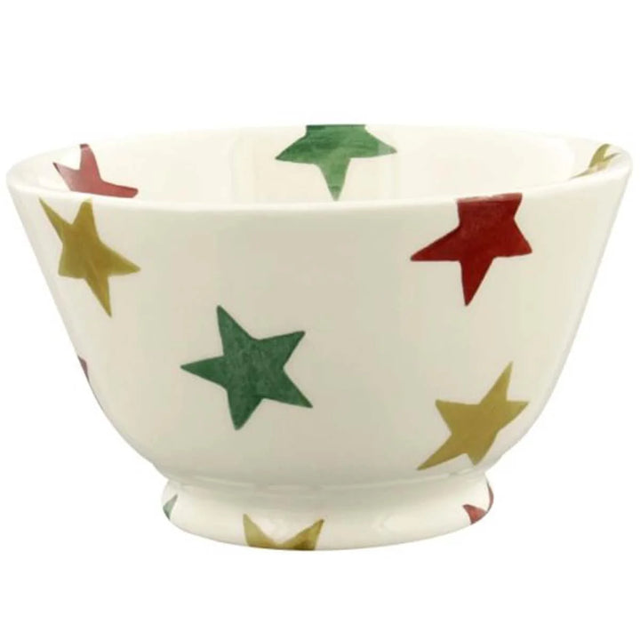 Red, Green & Gold Stars Small Old Bowl