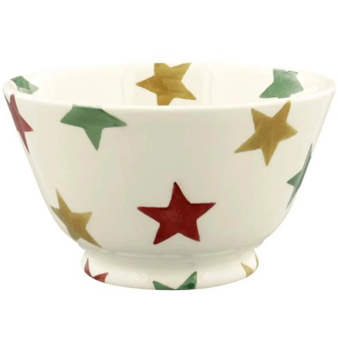 Red, Green & Gold Stars Small Old Bowl