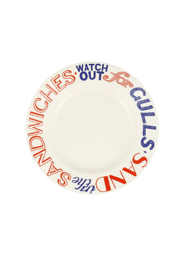 Red & Blue Toast 8 1/2 inch Plate