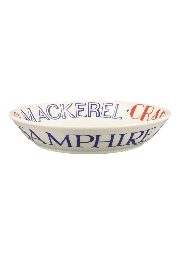 Red & Blue Toast Medium Pasta Bowl