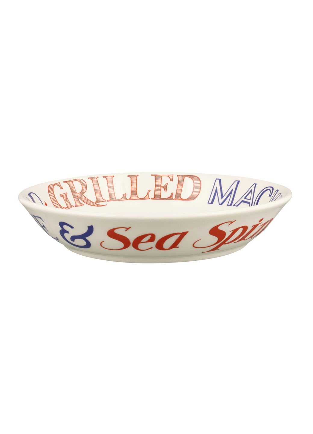 Red & Blue Toast Medium Pasta Bowl