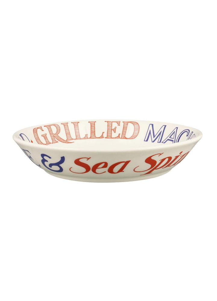 Red & Blue Toast Medium Pasta Bowl